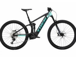 VTT Électrique Tout-Suspendu Trek Rail 5 Shimano Deore 12V 625 Wh 29'' Noir Mat / Vert Miami 2022